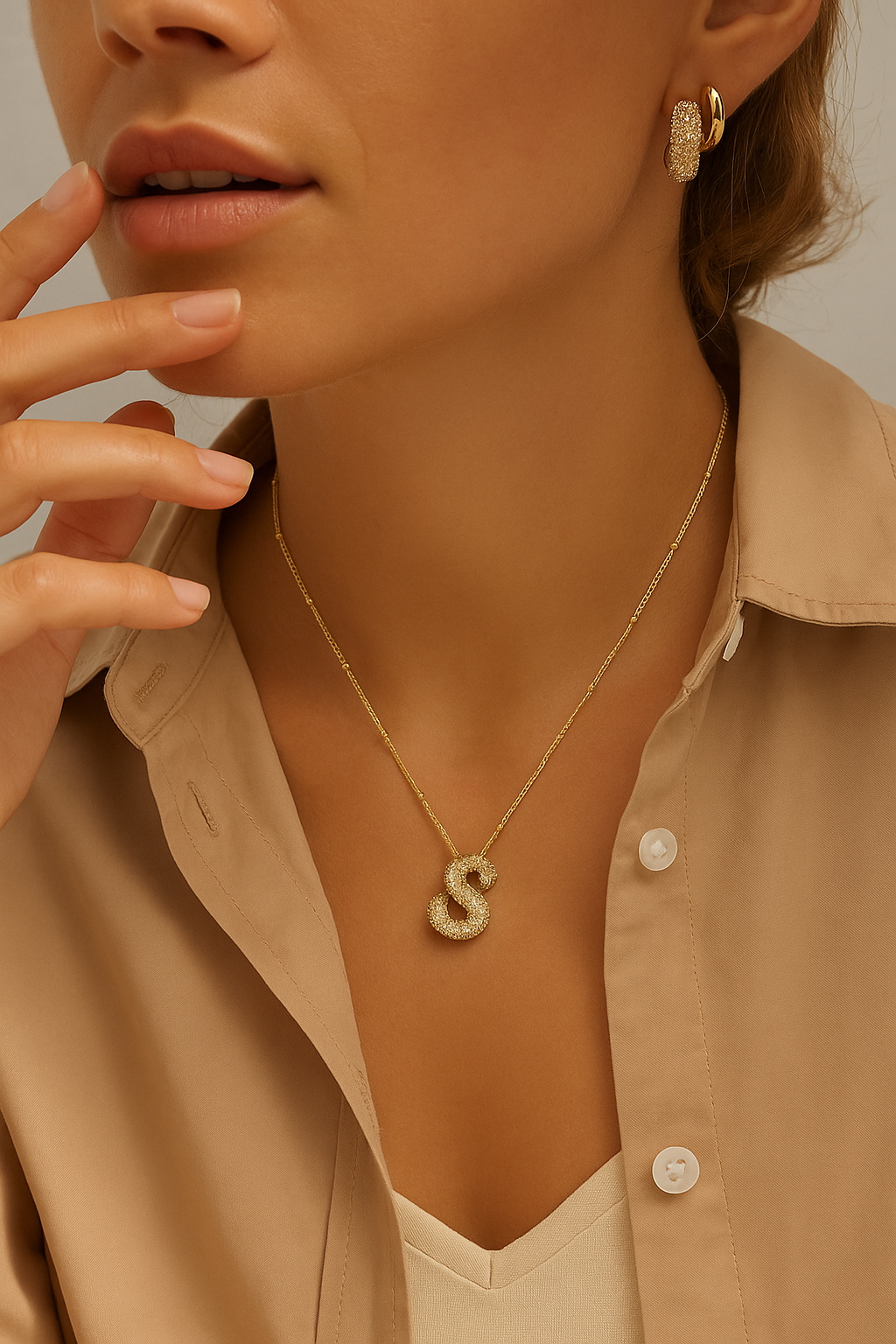 Elegant Gold Letter Initial Necklace