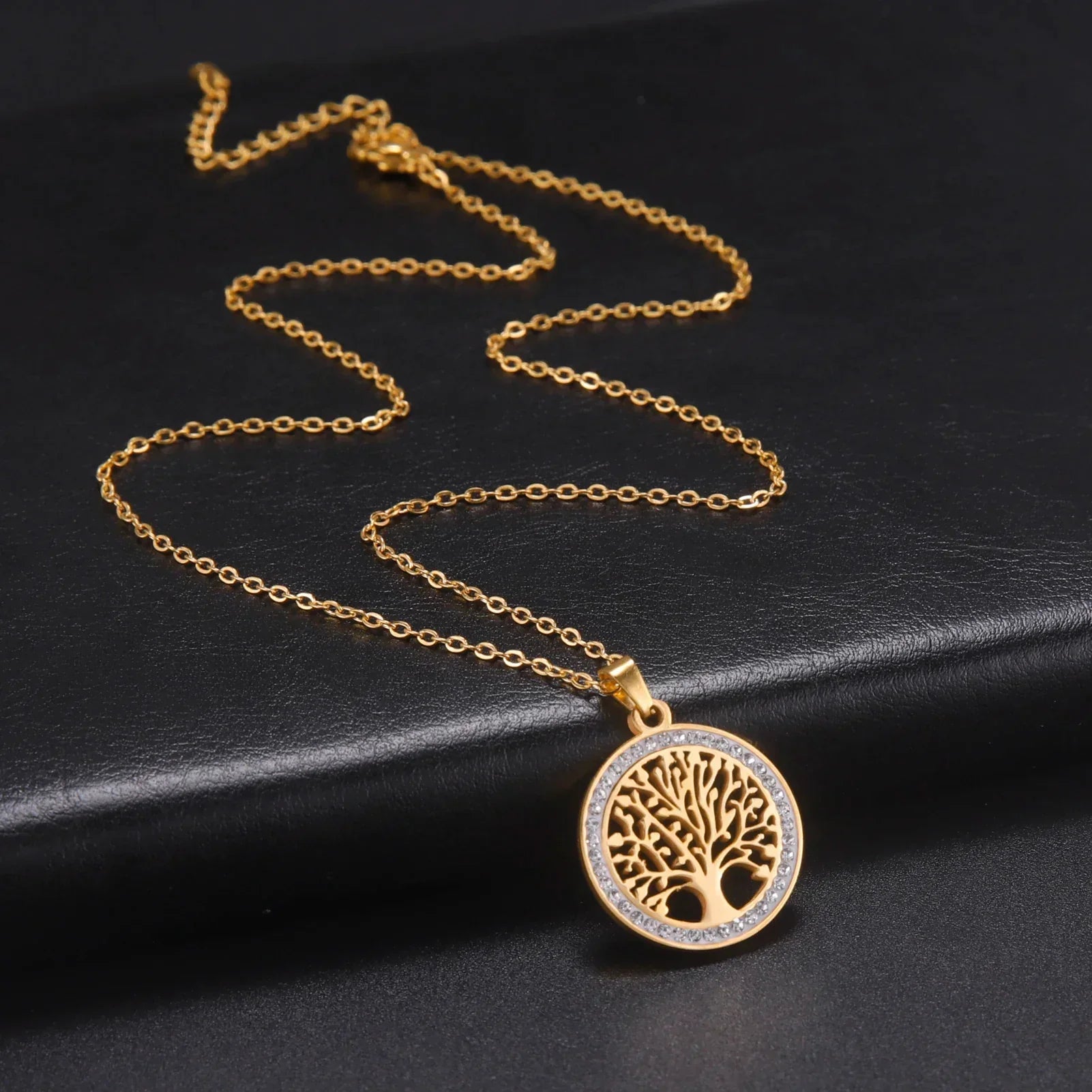 Shining Tree of Life Round Pendant
