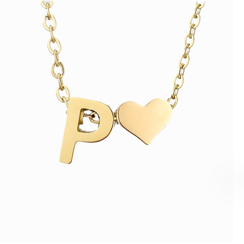 Timeless Initial Necklace with Heart Charm