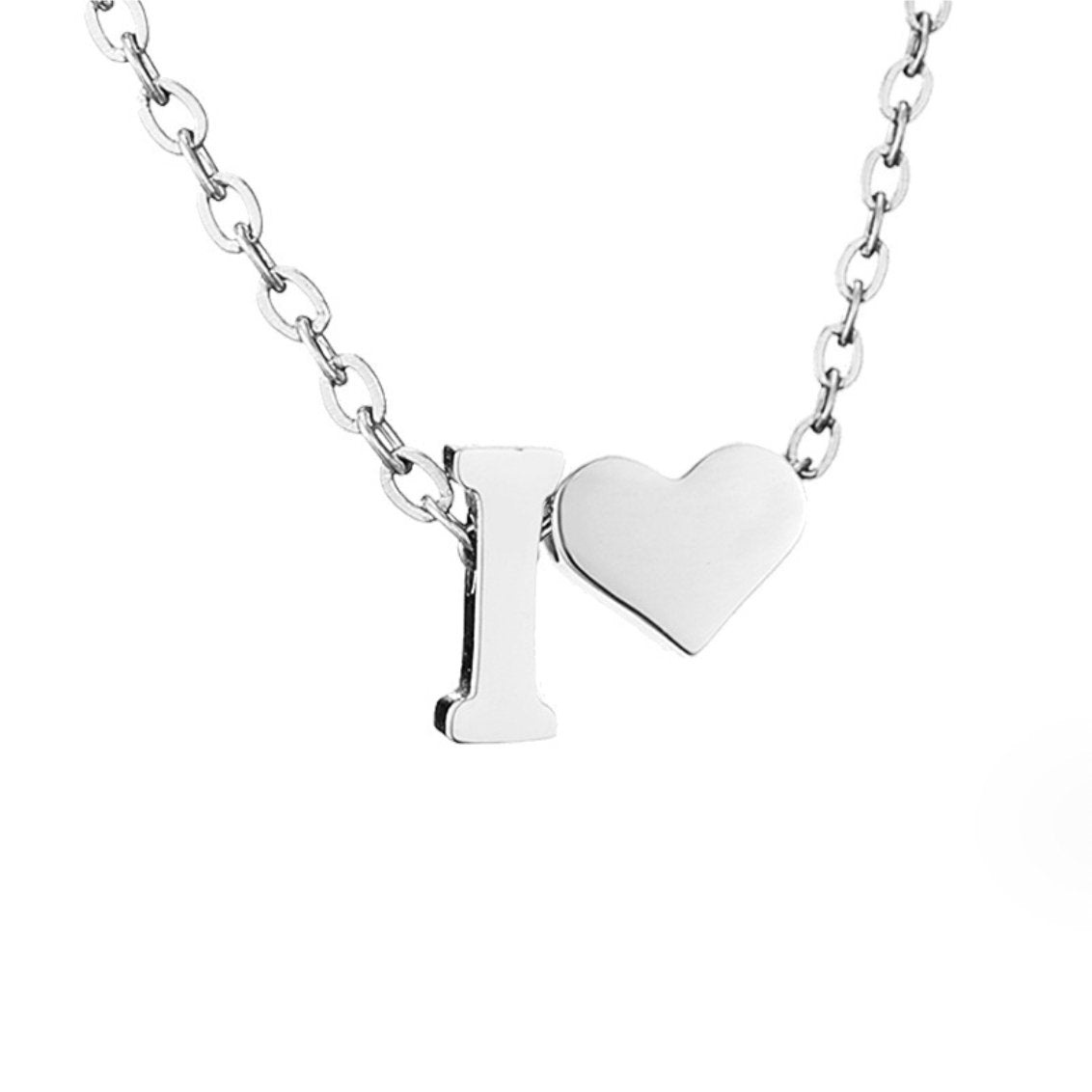 Timeless Initial Necklace with Heart Charm