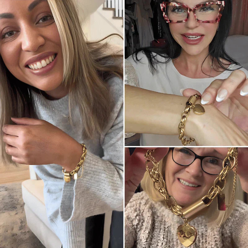 Timeless Gold Heartened Chunky Bracelet