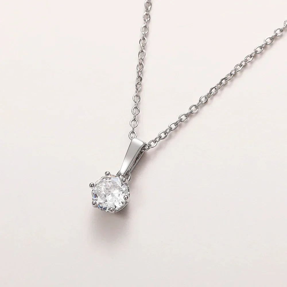 Classic Zirconia Pendant Necklace