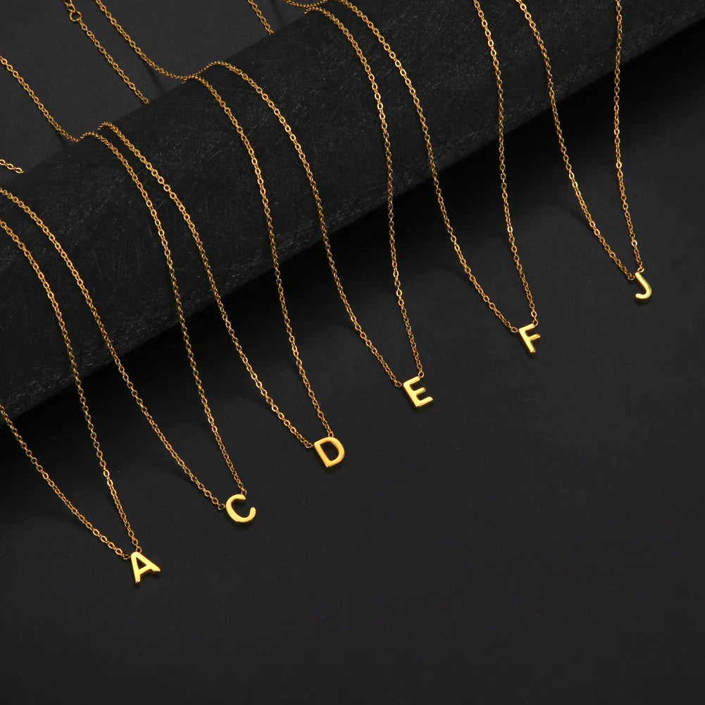 Shining Alphabet Pendant Necklace