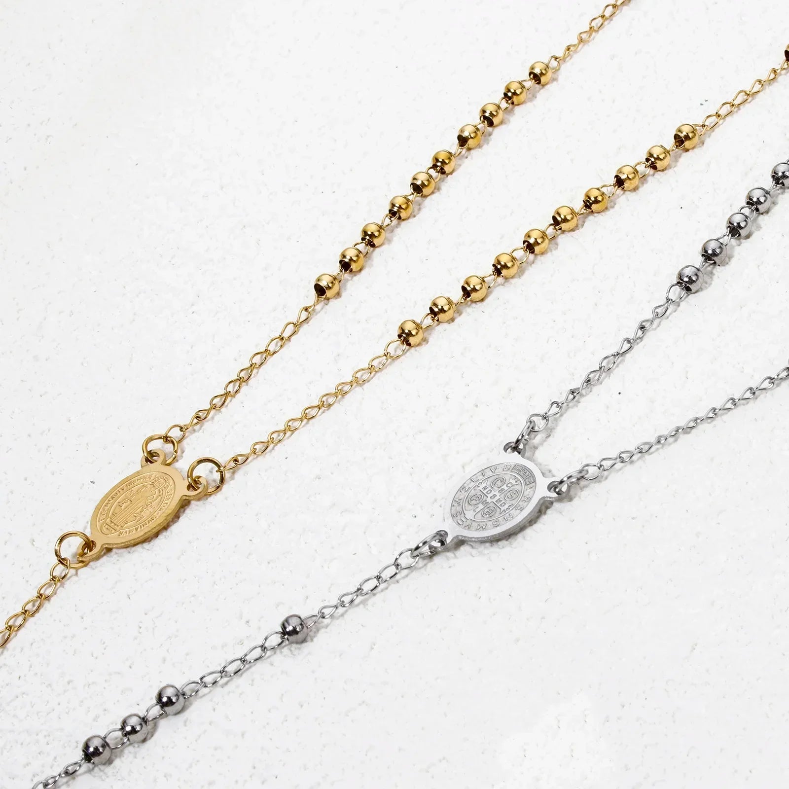 Stainless Steel Rosary Necklace