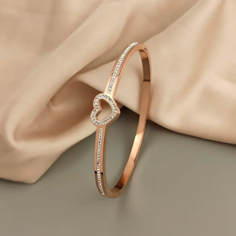 Chic Heart Symbol Charm Bangles