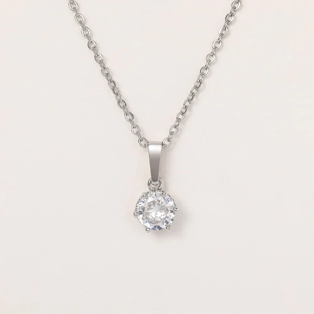 Classic Zirconia Pendant Necklace