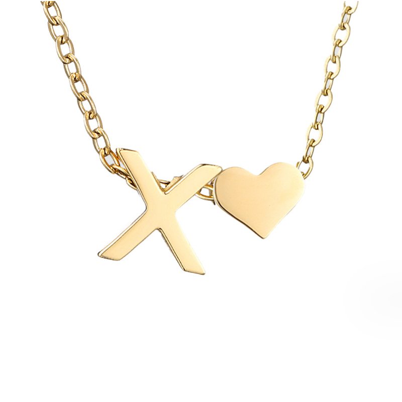Timeless Initial Necklace with Heart Charm
