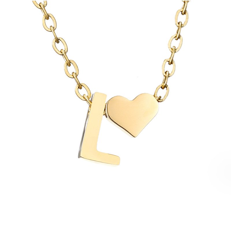 Timeless Initial Necklace with Heart Charm