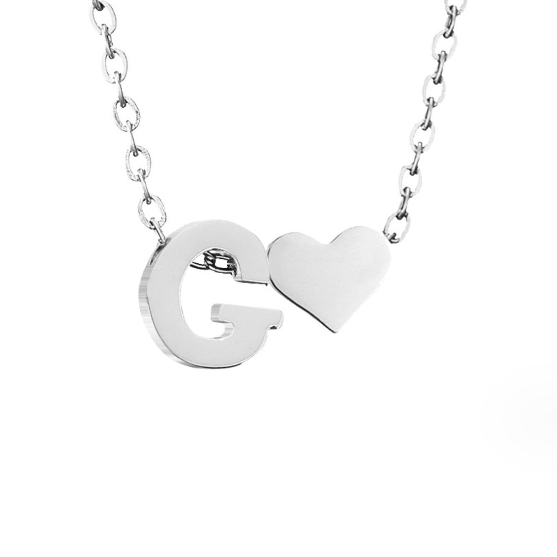 Timeless Initial Necklace with Heart Charm