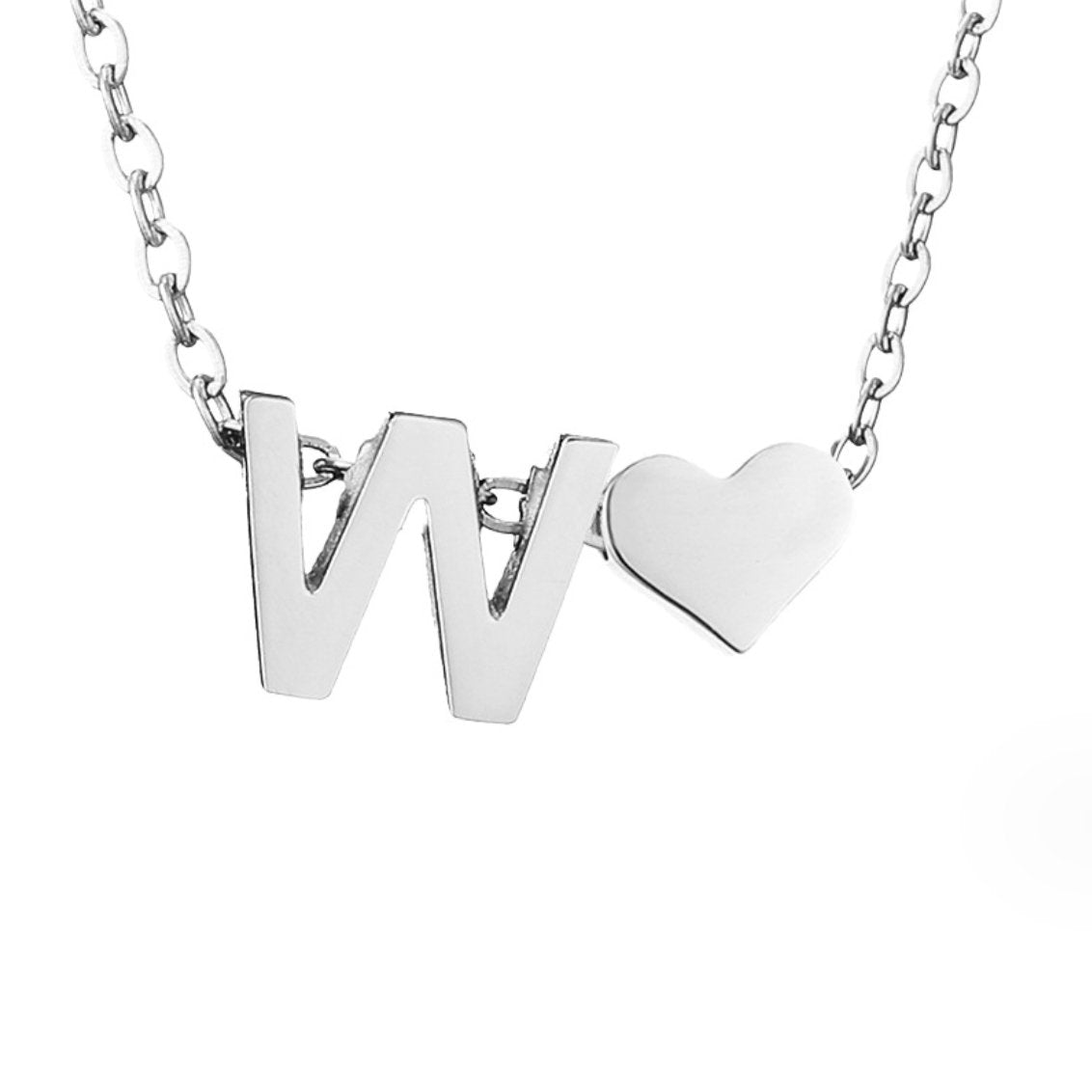 Timeless Initial Necklace with Heart Charm