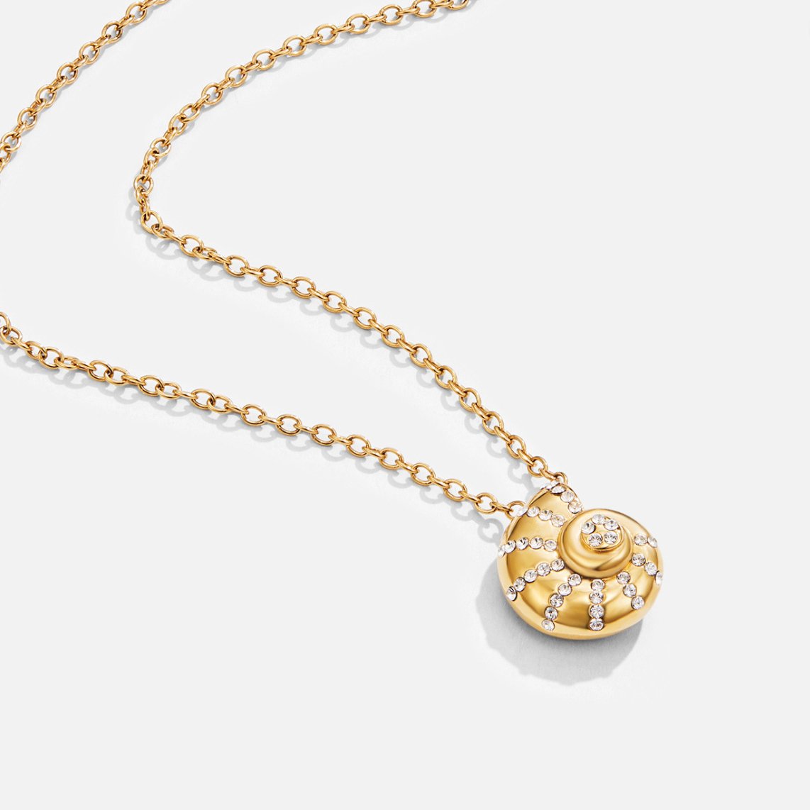 Crystal Shell Pendant Necklace